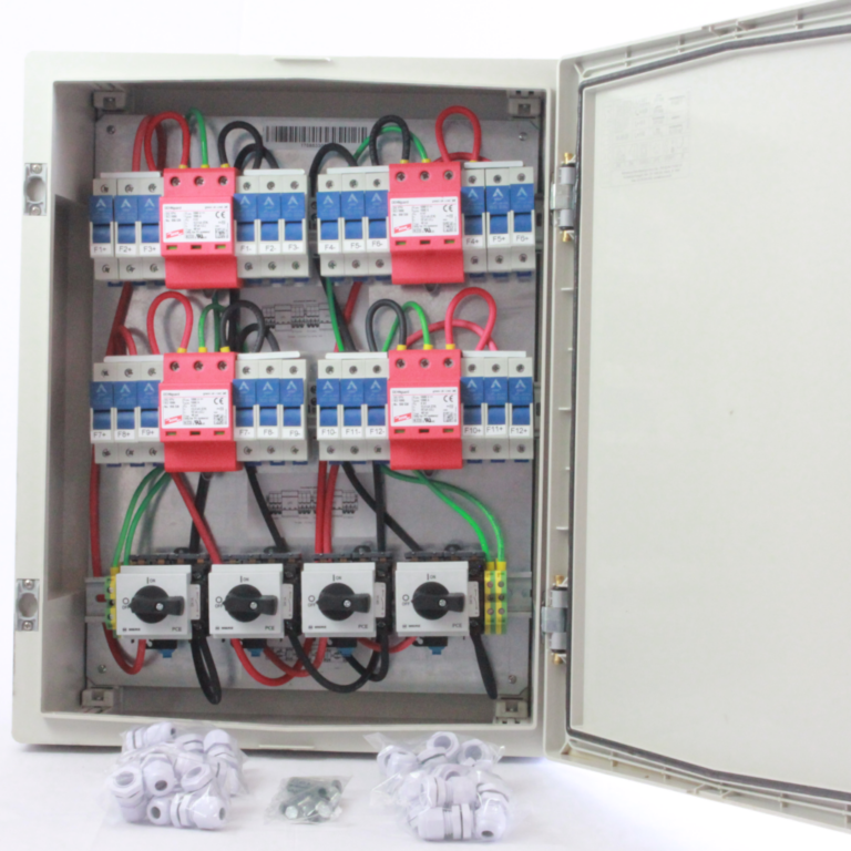 string box 12e 4s aberta com peças alumifix solar